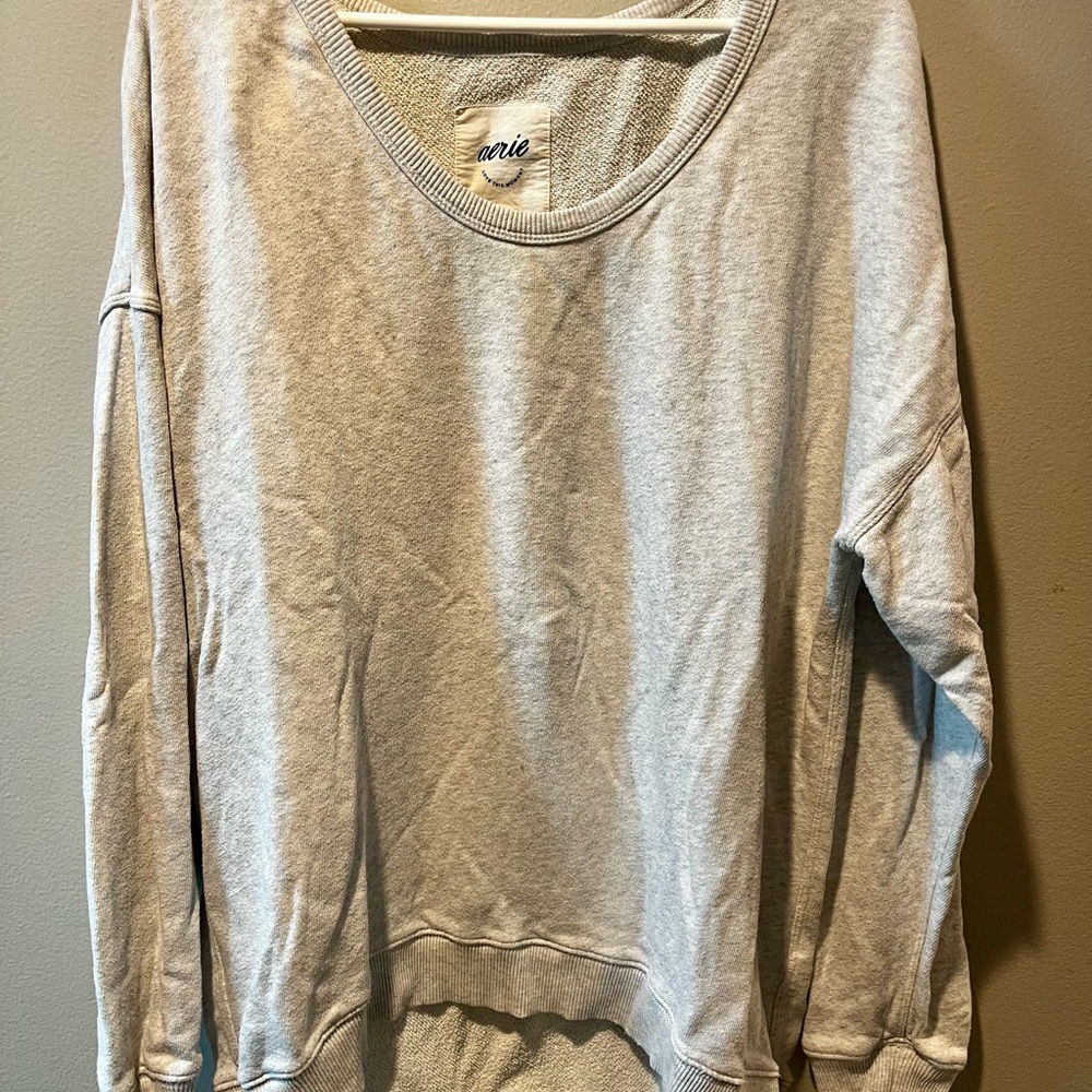 aerie Heather Gray Logo Sweatshirt